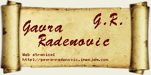 Gavra Radenović vizit kartica